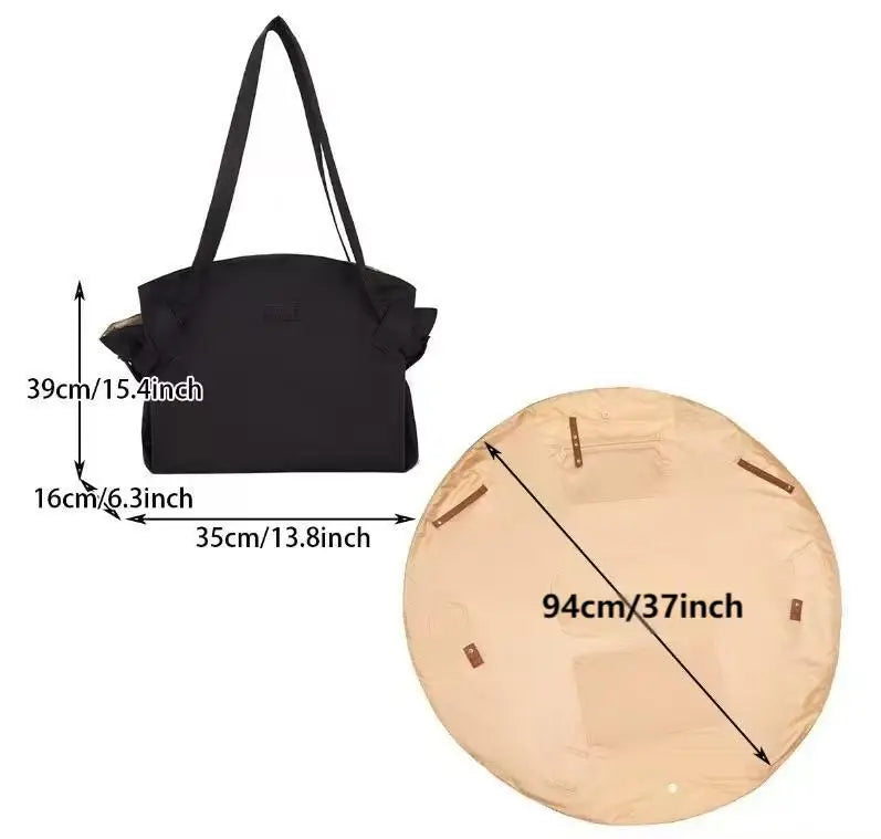 Large Capacity Foldable Travel Organizer Bag - Durable, Lightweight & Waterproof Tote/Duffel, Includes Picnic Mat