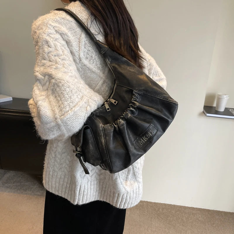 Retro Leather Shoulder Bags for Women