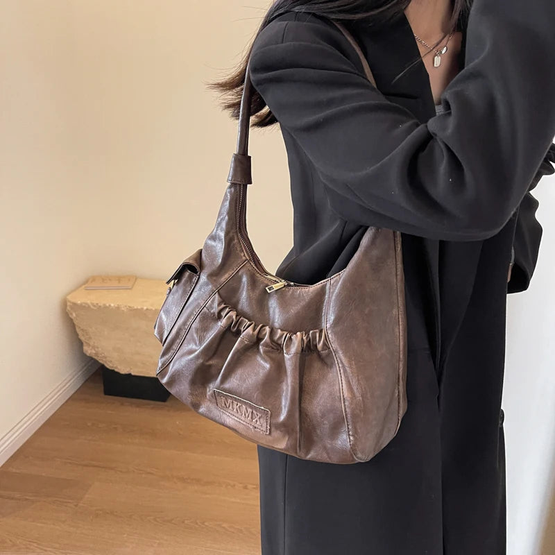 Retro Leather Shoulder Bags for Women