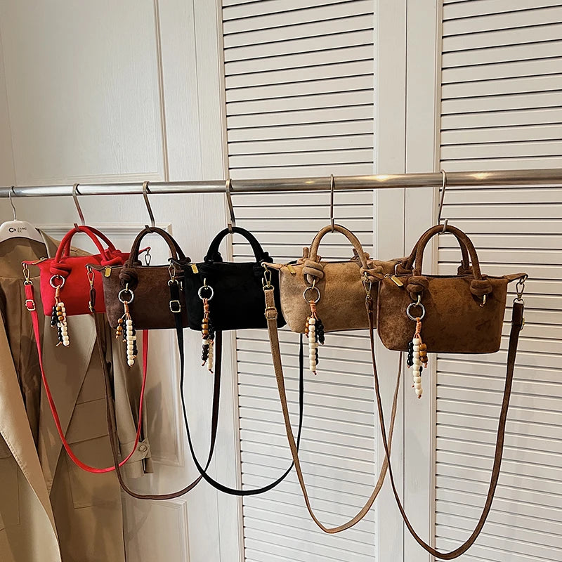 New LEFTSIDE Women Small Suede Crossbody Bag Winter