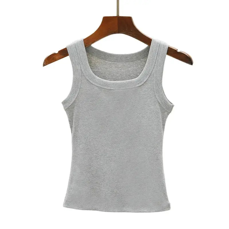 Tight And Sexy Tank Top Knitted Bottom Shirt And Sleeveless Top For Outerwear