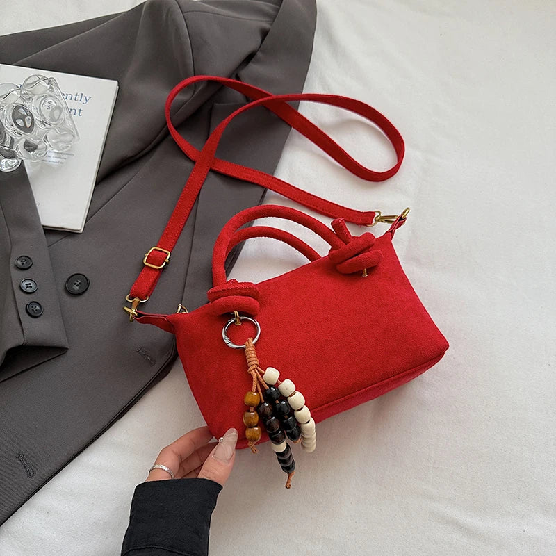 New LEFTSIDE Women Small Suede Crossbody Bag Winter