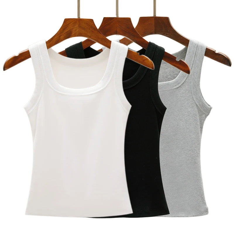 Tight And Sexy Tank Top Knitted Bottom Shirt And Sleeveless Top For Outerwear