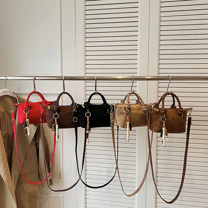New LEFTSIDE Women Small Suede Crossbody Bag Winter