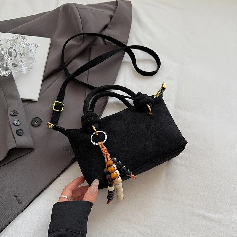 New LEFTSIDE Women Small Suede Crossbody Bag Winter