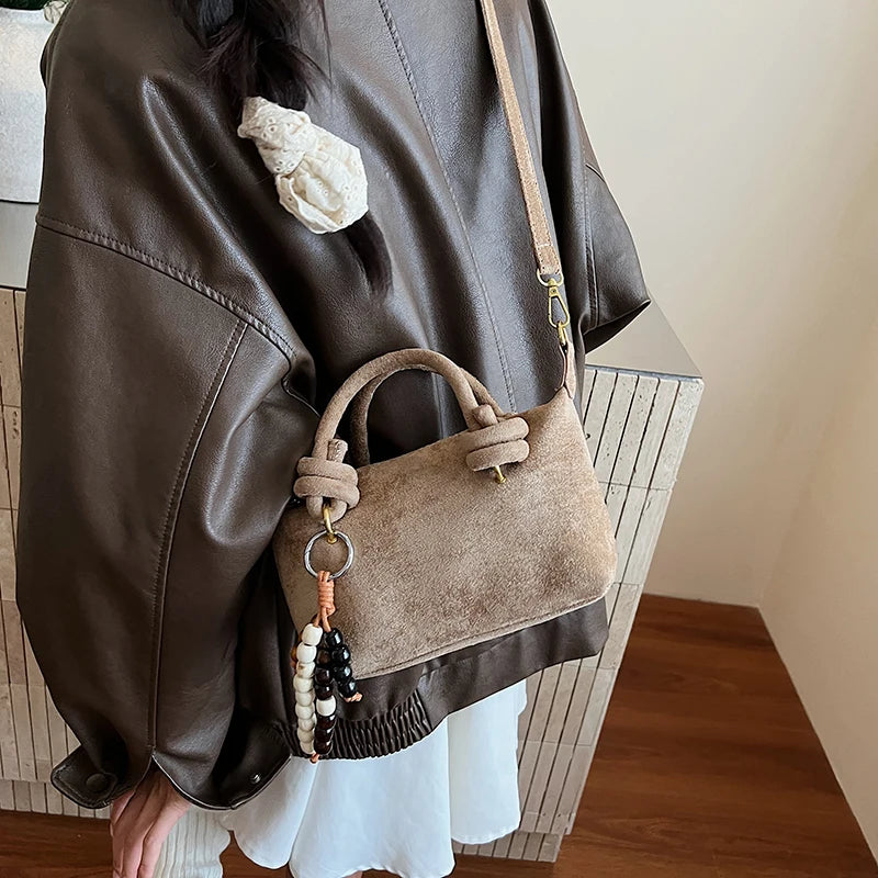 New LEFTSIDE Women Small Suede Crossbody Bag Winter