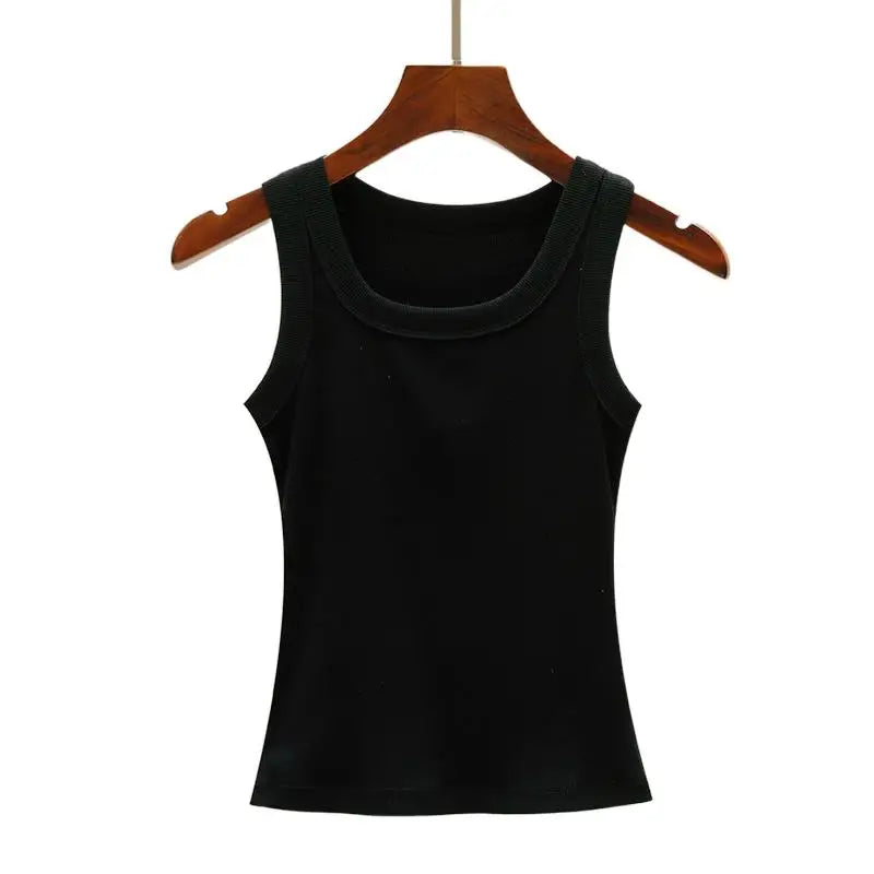 Tight And Sexy Tank Top Knitted Bottom Shirt And Sleeveless Top For Outerwear