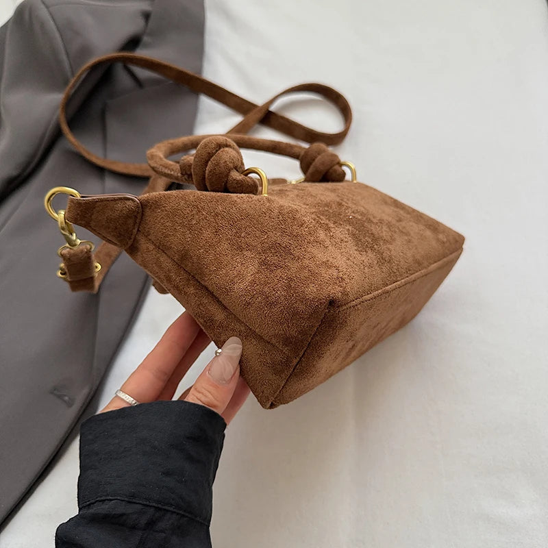 New LEFTSIDE Women Small Suede Crossbody Bag Winter