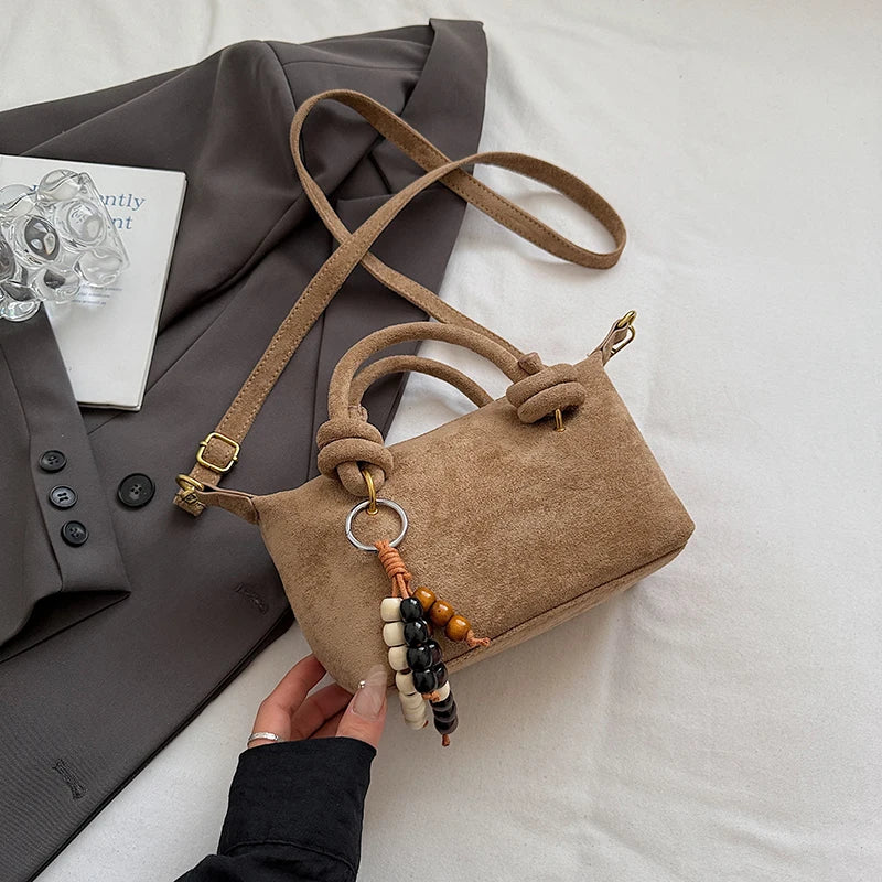 New LEFTSIDE Women Small Suede Crossbody Bag Winter