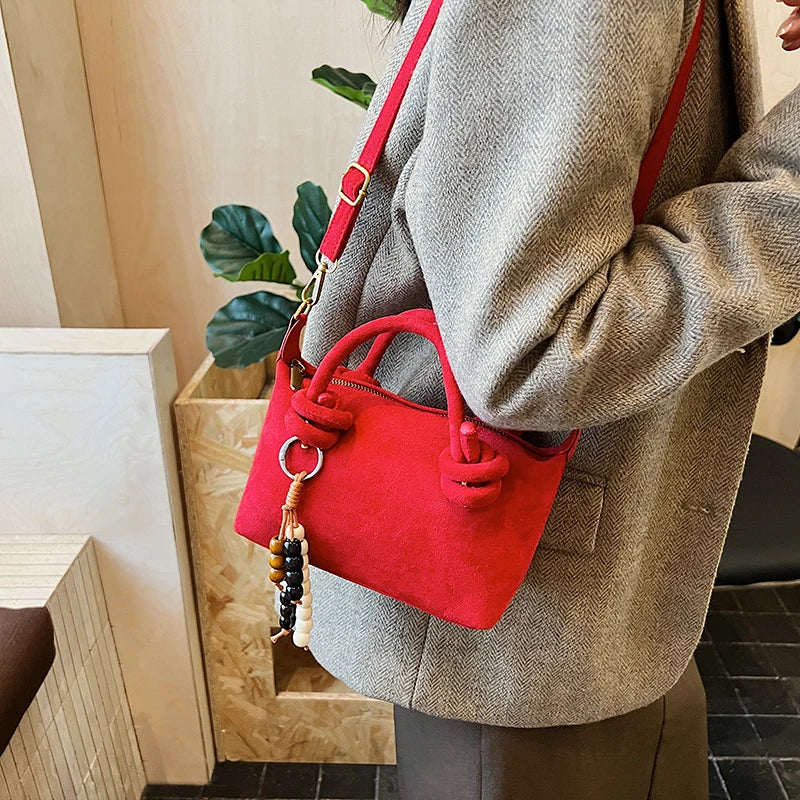 New LEFTSIDE Women Small Suede Crossbody Bag Winter