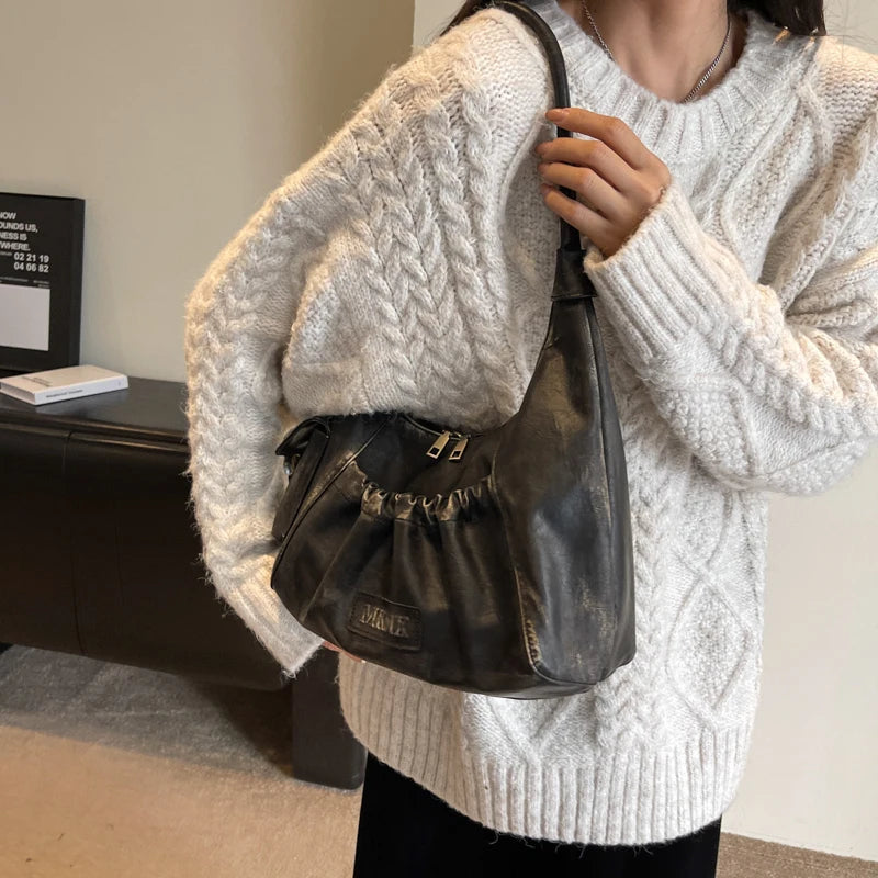 Retro Leather Shoulder Bags for Women