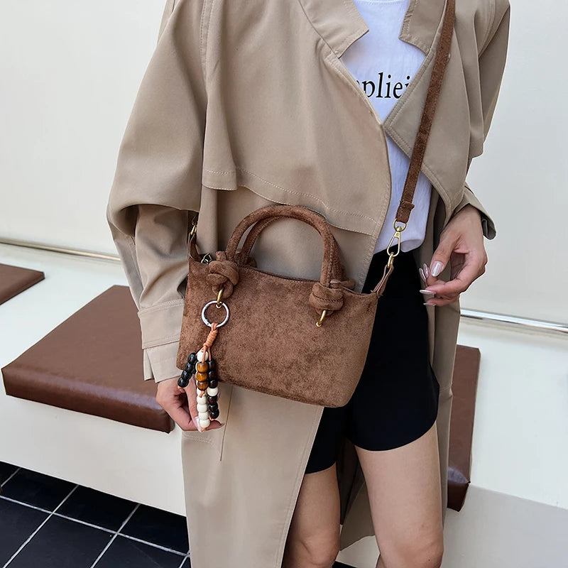 New LEFTSIDE Women Small Suede Crossbody Bag Winter