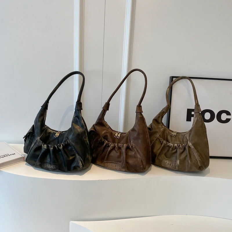Retro Leather Shoulder Bags for Women