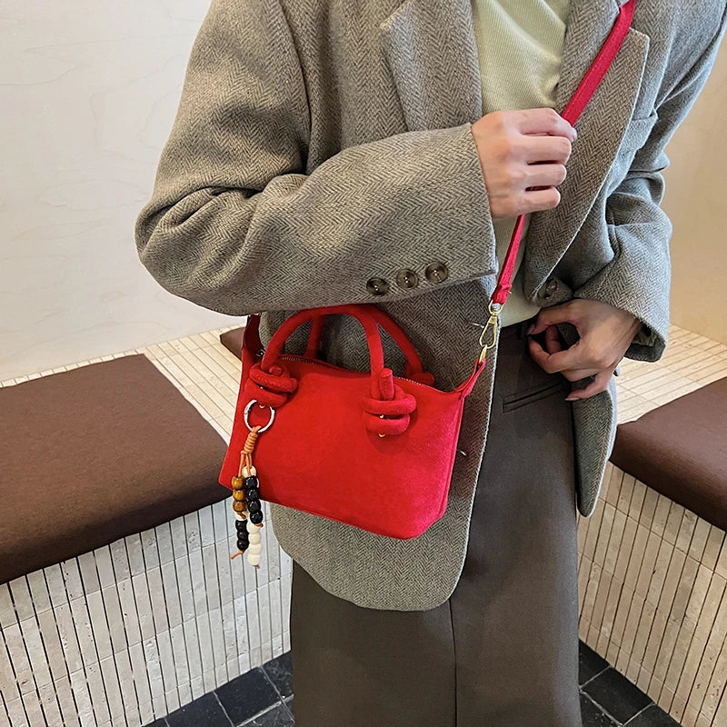 New LEFTSIDE Women Small Suede Crossbody Bag Winter