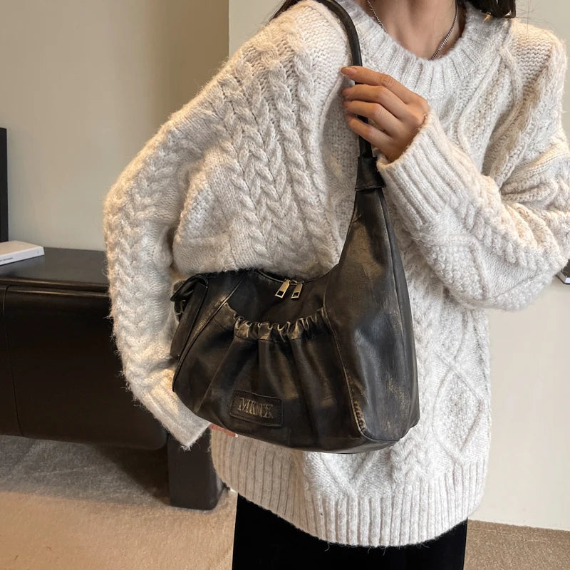 Retro Leather Shoulder Bags for Women