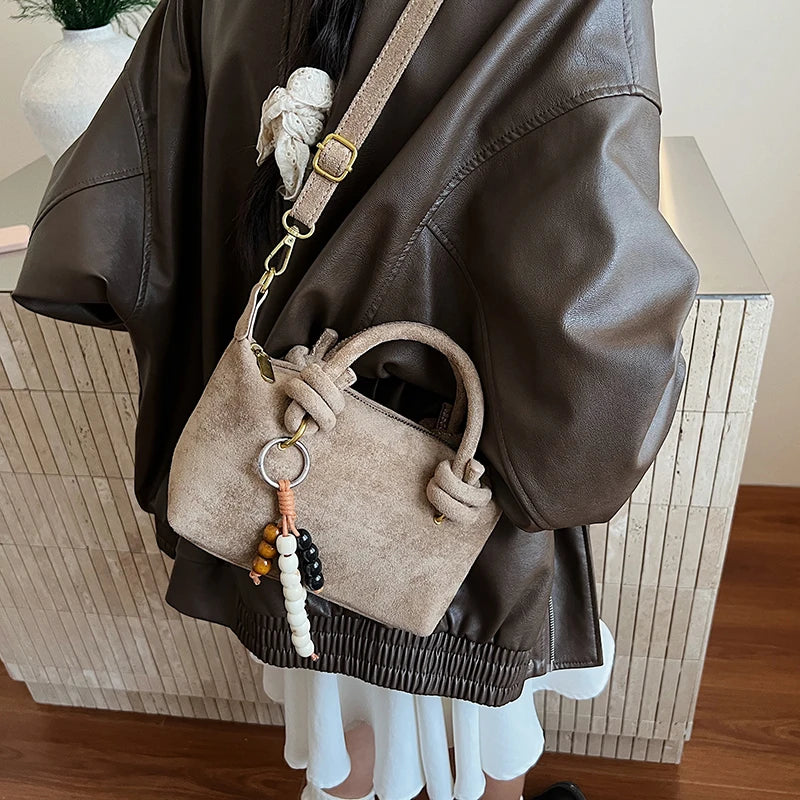 New LEFTSIDE Women Small Suede Crossbody Bag Winter