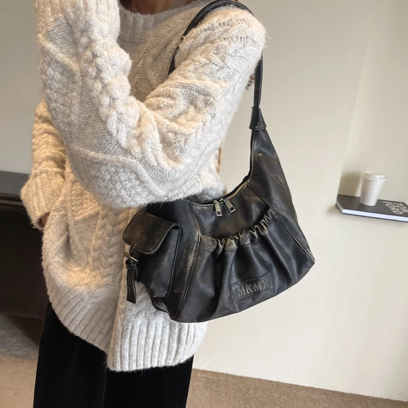 Retro Leather Shoulder Bags for Women